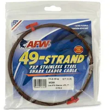 Load image into Gallery viewer, AFW 49-Strand 7x7 Stainless Steel Shark Leader Cable
